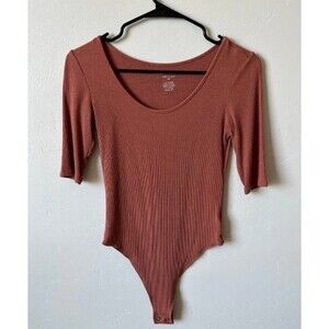 American Eagle Soft & Sexy Ribbed Half Sleeve Bodysuit